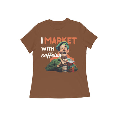 Popeye's I Market with Caffeine Round Neck T-shirt for Women
