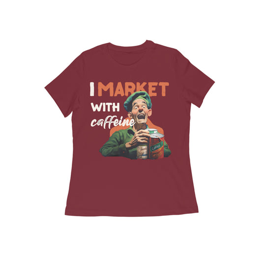 Popeye's I Market with Caffeine Round Neck T-shirt for Women