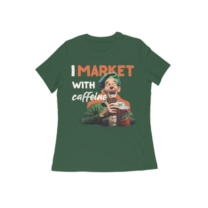 Popeye's I Market with Caffeine Round Neck T-shirt for Women