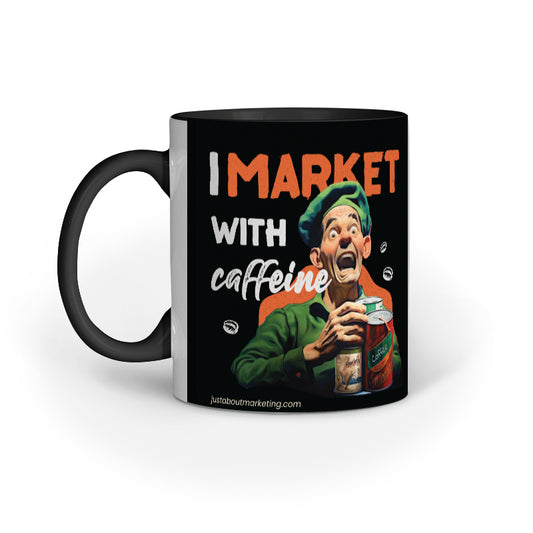 Popeye's I Market with Caffeine Mug for Marketers - Black