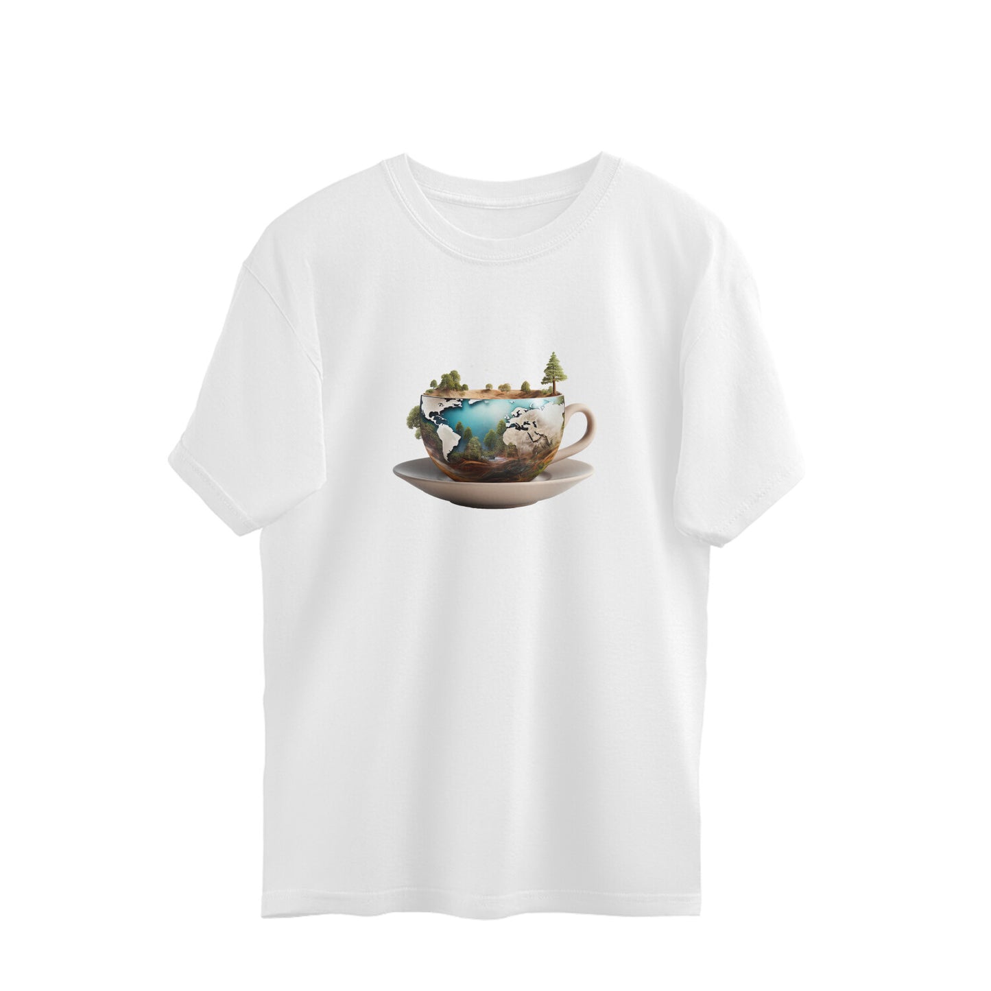 A World in a Coffee Cup Oversized Tshirt