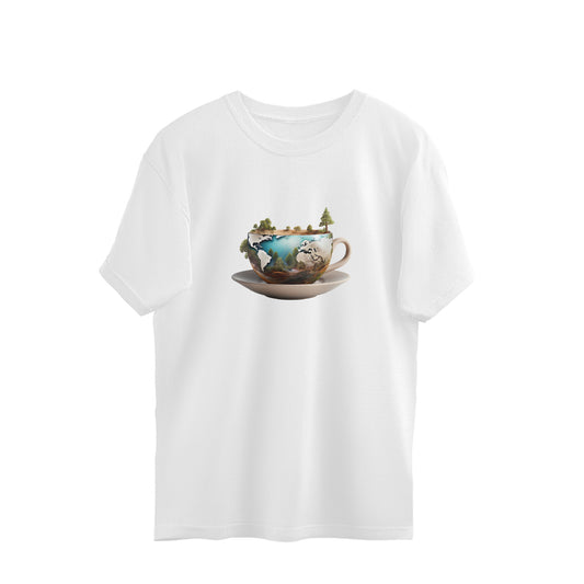 A World in a Coffee Cup Oversized Tshirt