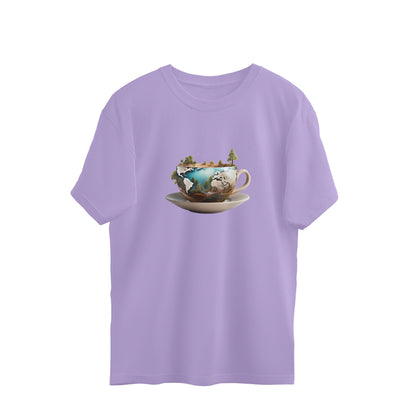 A World in a Coffee Cup Oversized Tshirt