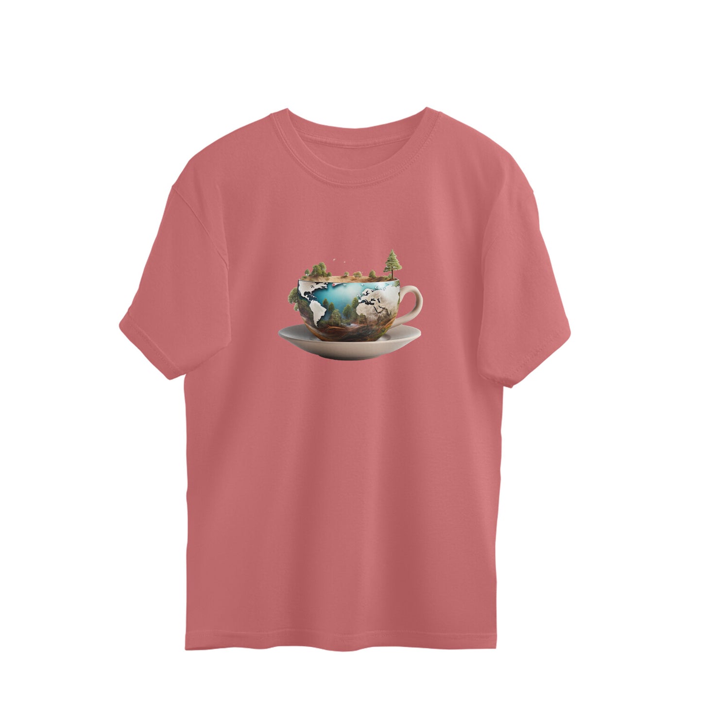 A World in a Coffee Cup Oversized Tshirt