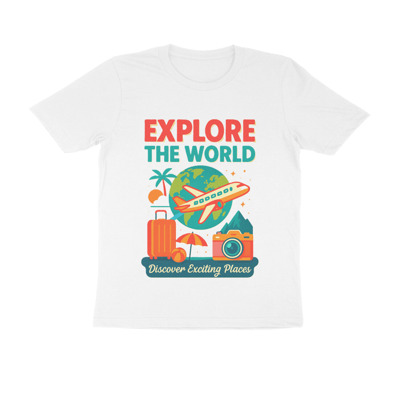Unleavables Explore The World Travel Printed T-shirt | Unisex | Regular Fit