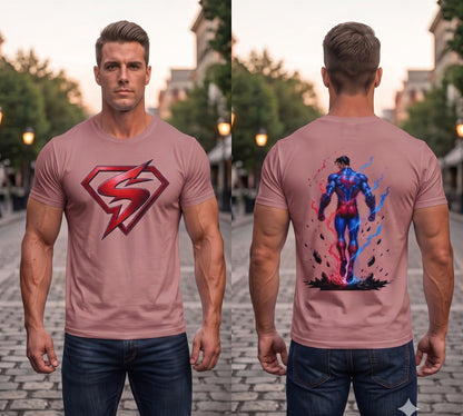 Unleavables Oversized Men’s T-shirt - Superman Graphics Style 100% Cotton T-Shirt