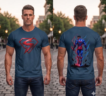 Unleavables Oversized Men’s T-shirt - Superman Graphics Style 100% Cotton T-Shirt