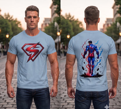 Unleavables Oversized Men’s T-shirt - Superman Graphics Style 100% Cotton T-Shirt