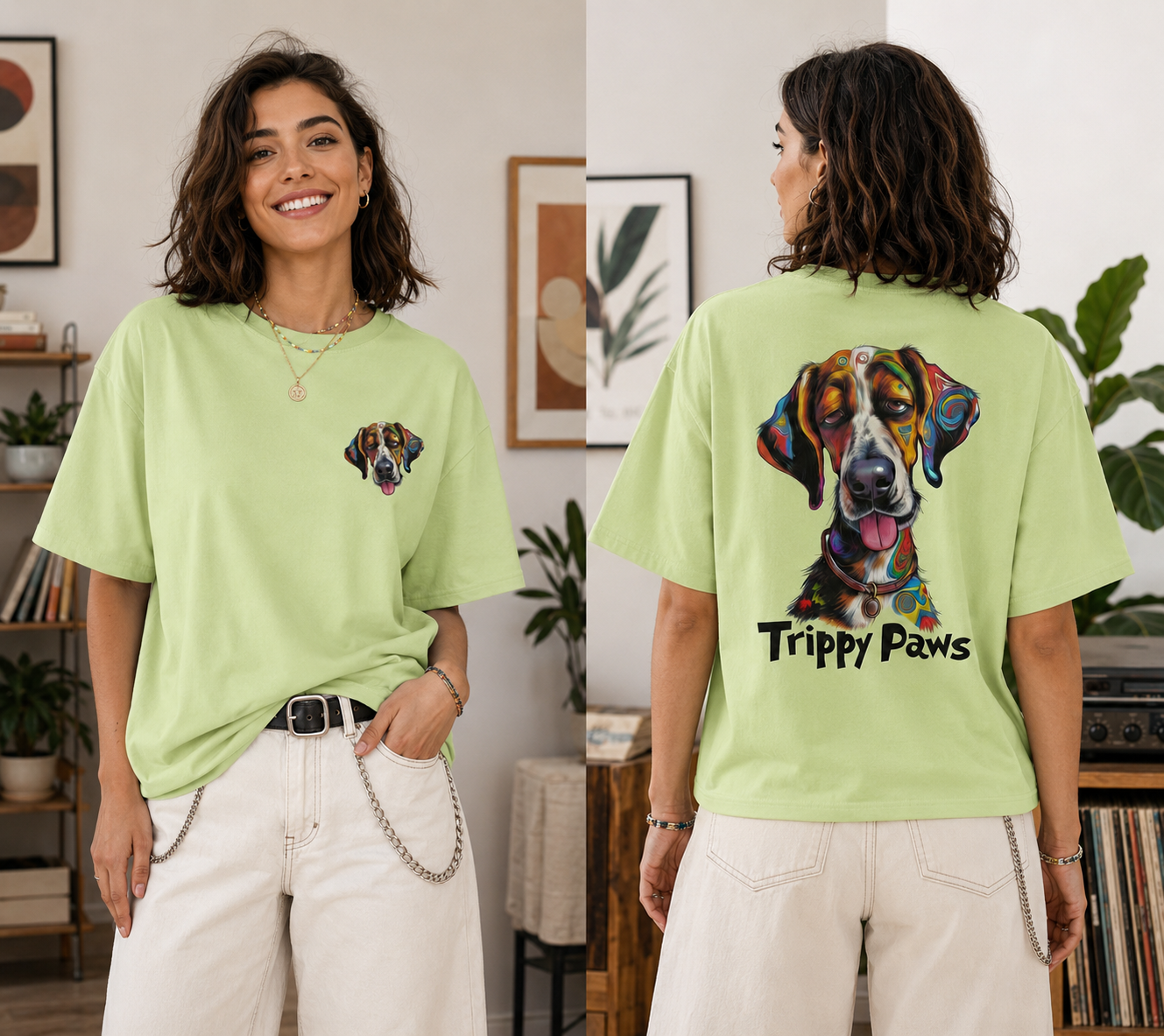 Unleavables Trippy Paws Unisex T-Shirt | Dog Lovers T-shirt | T Shirt for Men & Women