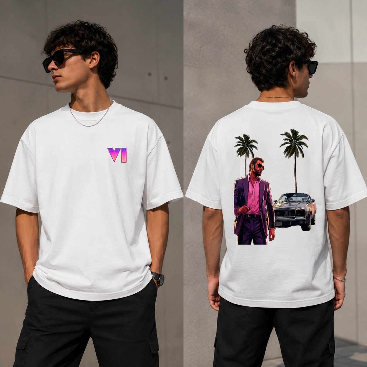 Vice City VI Oversized T-Shirt – Retro Travel Edition