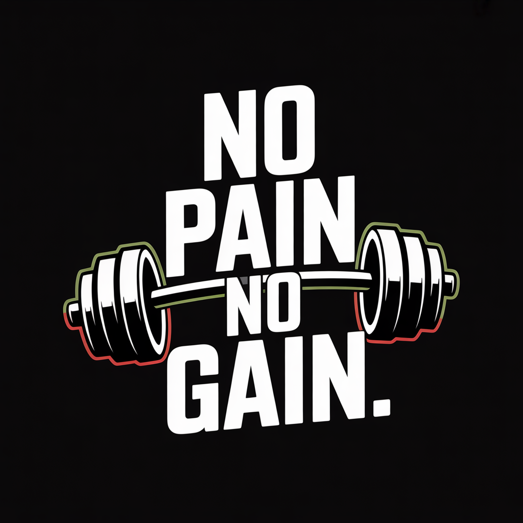 GYM T shirt - Printed No Pain No Gain