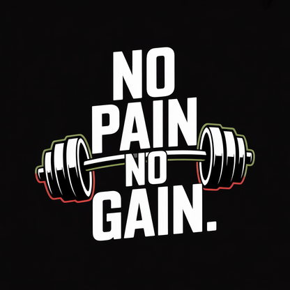 GYM T shirt - Printed No Pain No Gain