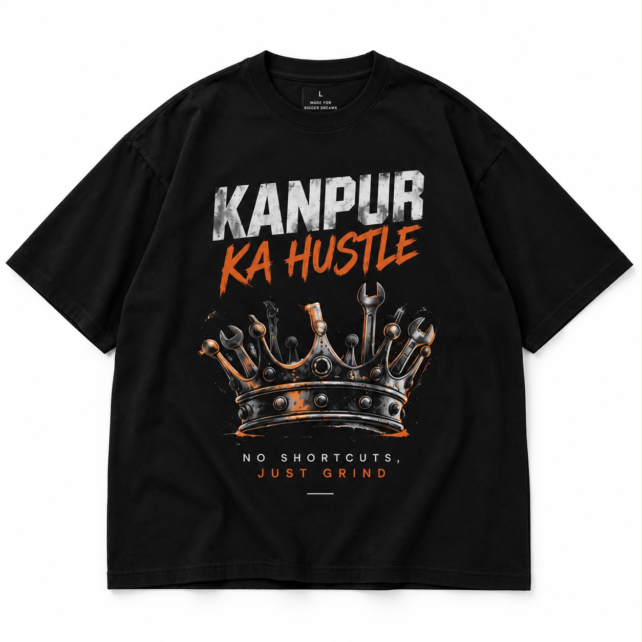 Kanpur Ka Hustle – Oversized Graphic T-Shirt
