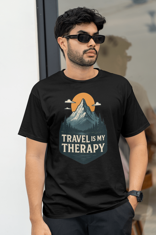 Unleavable Oversized Summer T-shirt Unisex | "Travel is My Therapy" – Wear Your Wanderlust- 100% cotton