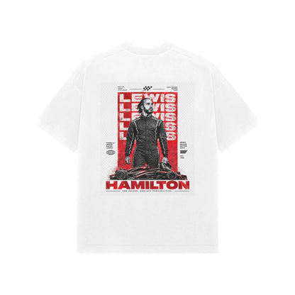 Lewis Hamilton Graphic Oversized T-Shirt – White