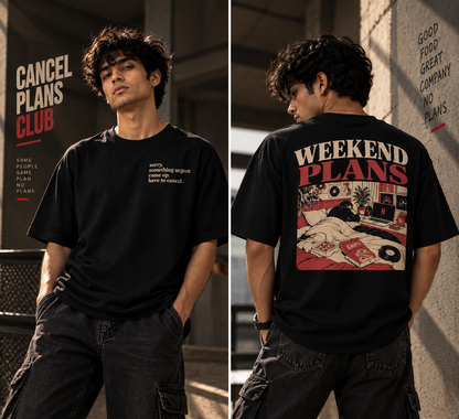 Cancel Plans Club – Oversized Graphic T-Shirt