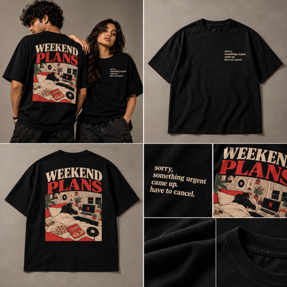 Cancel Plans Club – Oversized Graphic T-Shirt