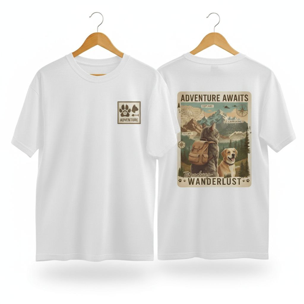 Adventure Awaits Unisex Oversized T-Shirt | Retro Graphic Back Print Tee