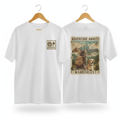 Adventure Awaits Unisex Oversized T-Shirt | Retro Graphic Back Print Tee