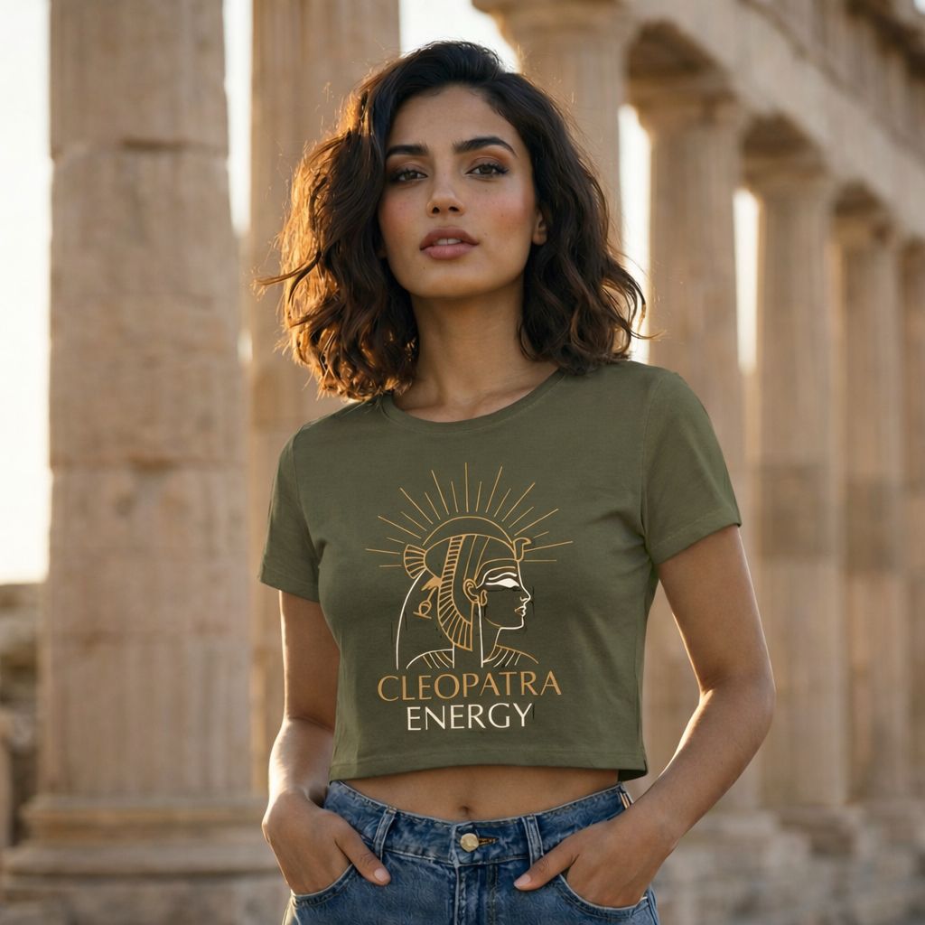 Cleopatra Crop Top for Women | Stylish Cotton Crop T-Shirt