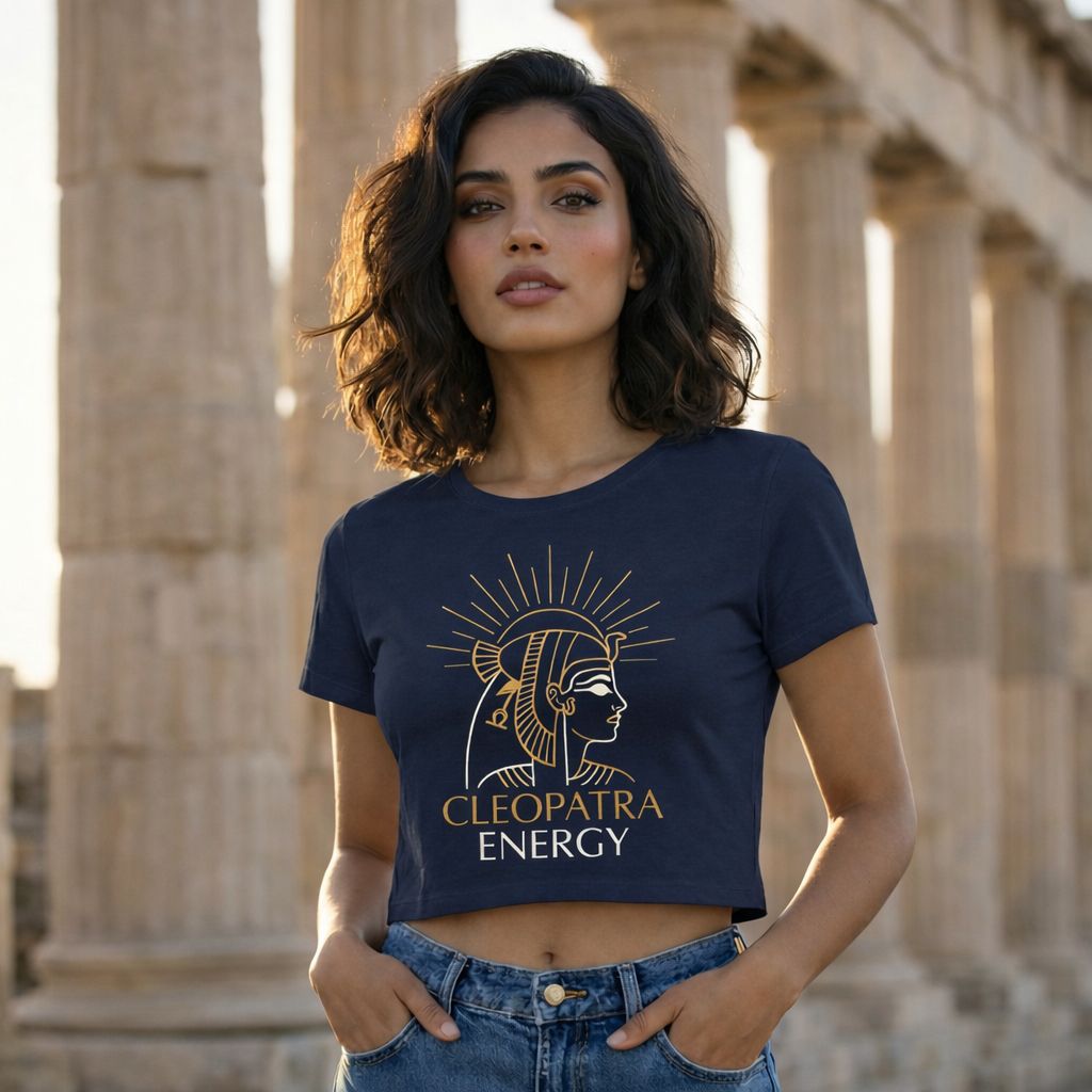 Cleopatra Crop Top for Women | Stylish Cotton Crop T-Shirt