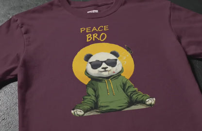 Panda Oversized T-Shirt for Men & Women | Peace Bro Streetwear Cotton Tee