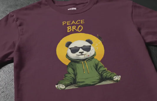 Panda Oversized T-Shirt for Men & Women | Peace Bro Streetwear Cotton Tee