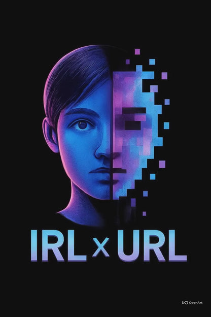 Unisex Oversized Cool Graphic T-Shirt I IRL X URL Futuristic T-Shirt