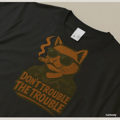 Unleavables Unisex Rogue Cat Oversized T-shirt | 100% Cotton | Graphic T-shirt for Cat Lovers | Baggy T-shirt for Men and Women