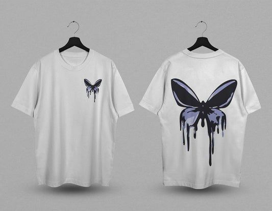 GardenDrift Butterfly Oversized Graphic Tee – Aesthetic Streetwear | Unisex | Oversized Tshirt | 100% Cotton