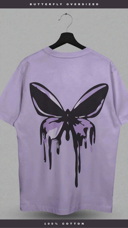 GardenDrift Butterfly Oversized Graphic Tee – Aesthetic Streetwear | Unisex | Oversized Tshirt | 100% Cotton