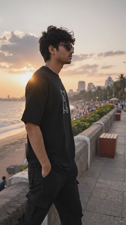 6 PM Sunsets Graphic Oversized T-Shirt for Men | Premium Cotton Streetwear Tee