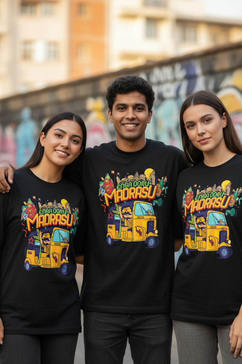 Unleavables Enga Ooru Madrasu Oversized T-Shirt | Unisex Chennai Streetwear Graphic Tee