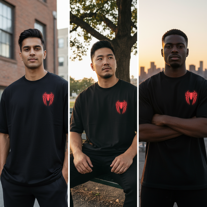 Unisex Oversized Spider-Graphic Tee