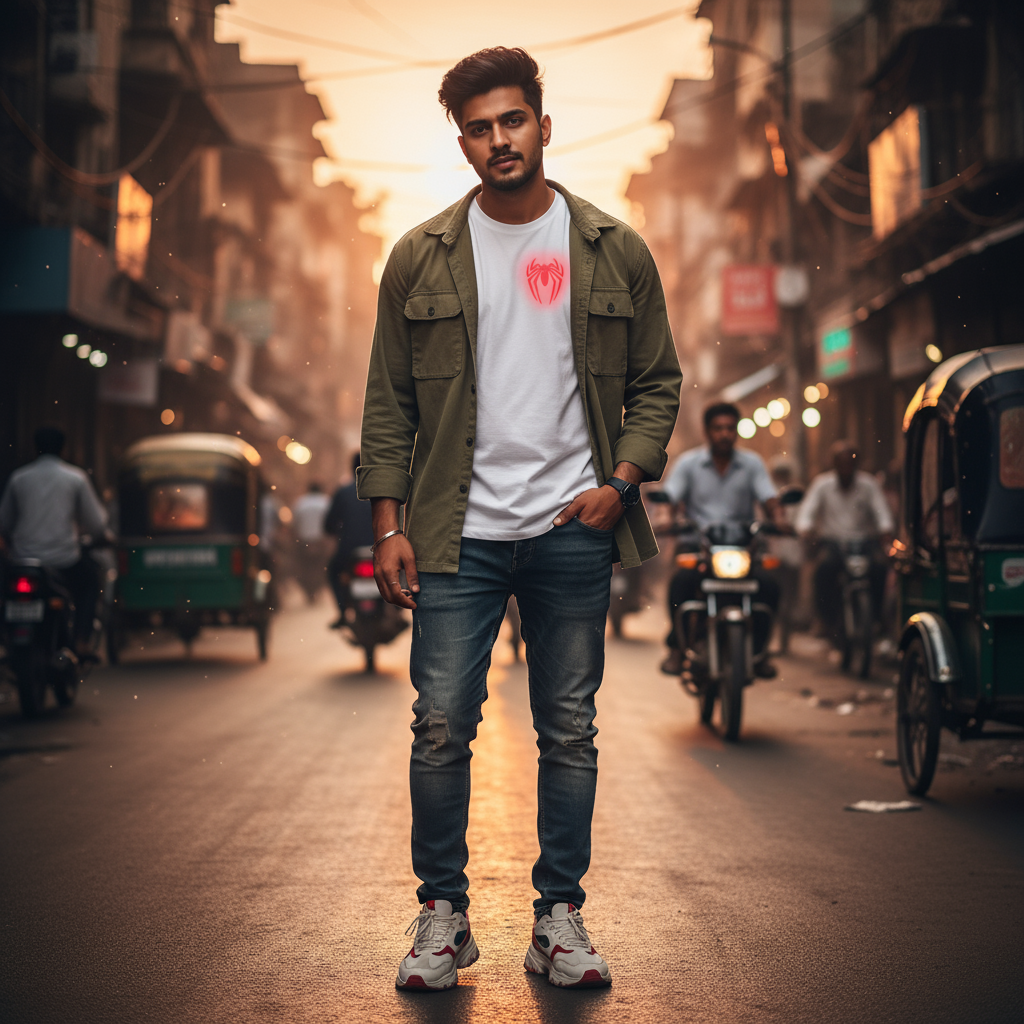 Unisex Oversized Spider-Graphic Tee