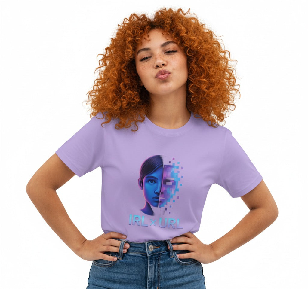 Unisex Oversized Cool Graphic T-Shirt I IRL X URL Futuristic T-Shirt