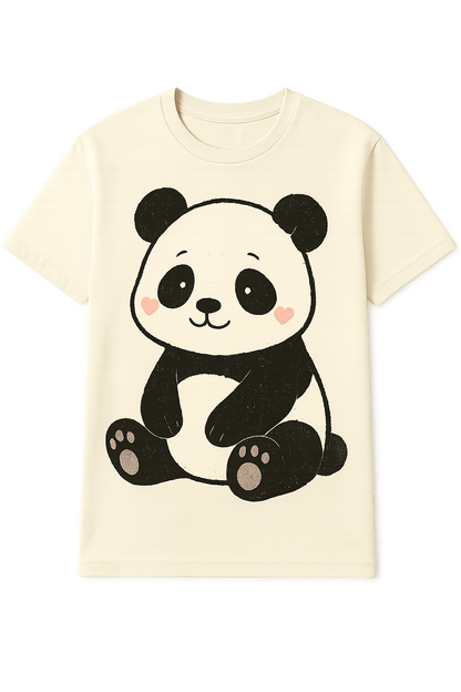 Printed round neck panda Tshirt