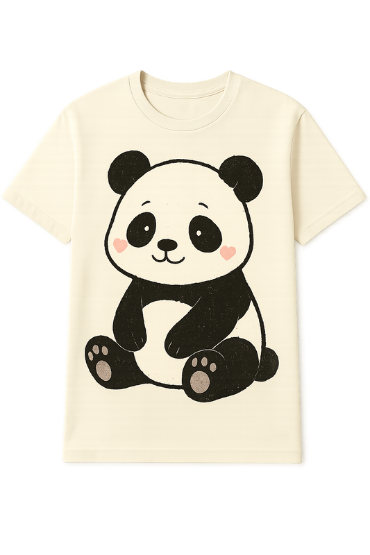 Printed round neck panda Tshirt