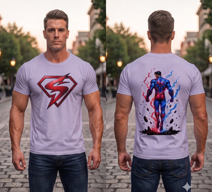 Unleavables Oversized Men’s T-shirt - Superman Graphics Style 100% Cotton T-Shirt