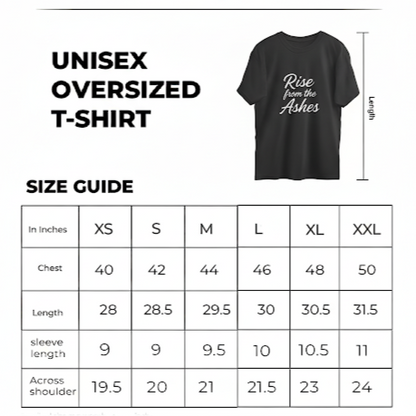 Lucifer Oversized Rise From Ashes Graphic T-Shirt: Unisex | Unleavables | 100% Cotton | Round Neck 