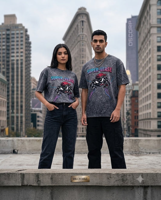 SUPER-VERSE Graphic Oversized Cotton T-Shirt