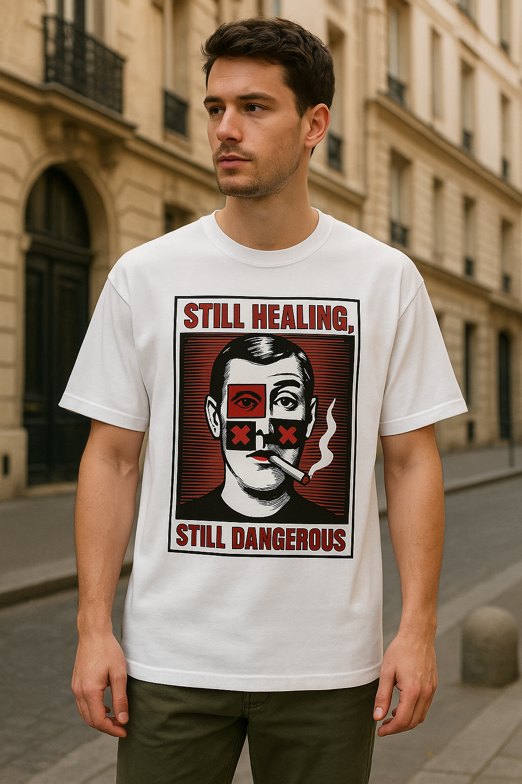 Unleavables Mens Oversized Graphic T-Shirt | 100% Combed Cotton, Round Neck Tee