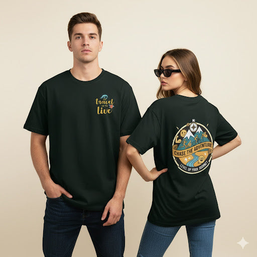 Unleavables Men's Adventure Oversized T-Shirt- Printed| 100% Cotton