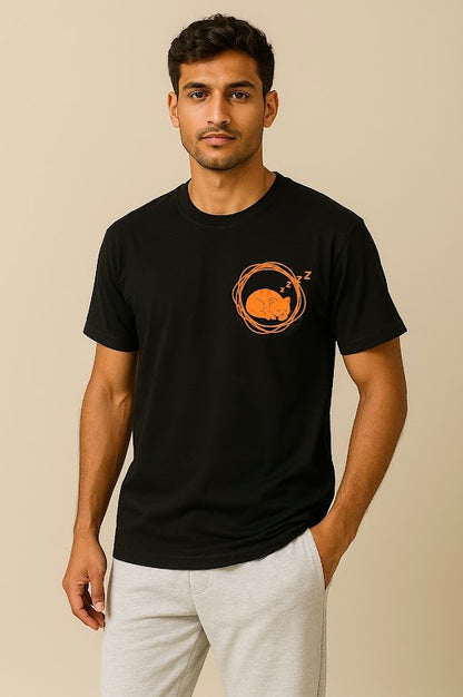 Sleep Deprived Streetwear Oversized Tee – Unisex 100% Cotton Black Graphic T-Shirt
