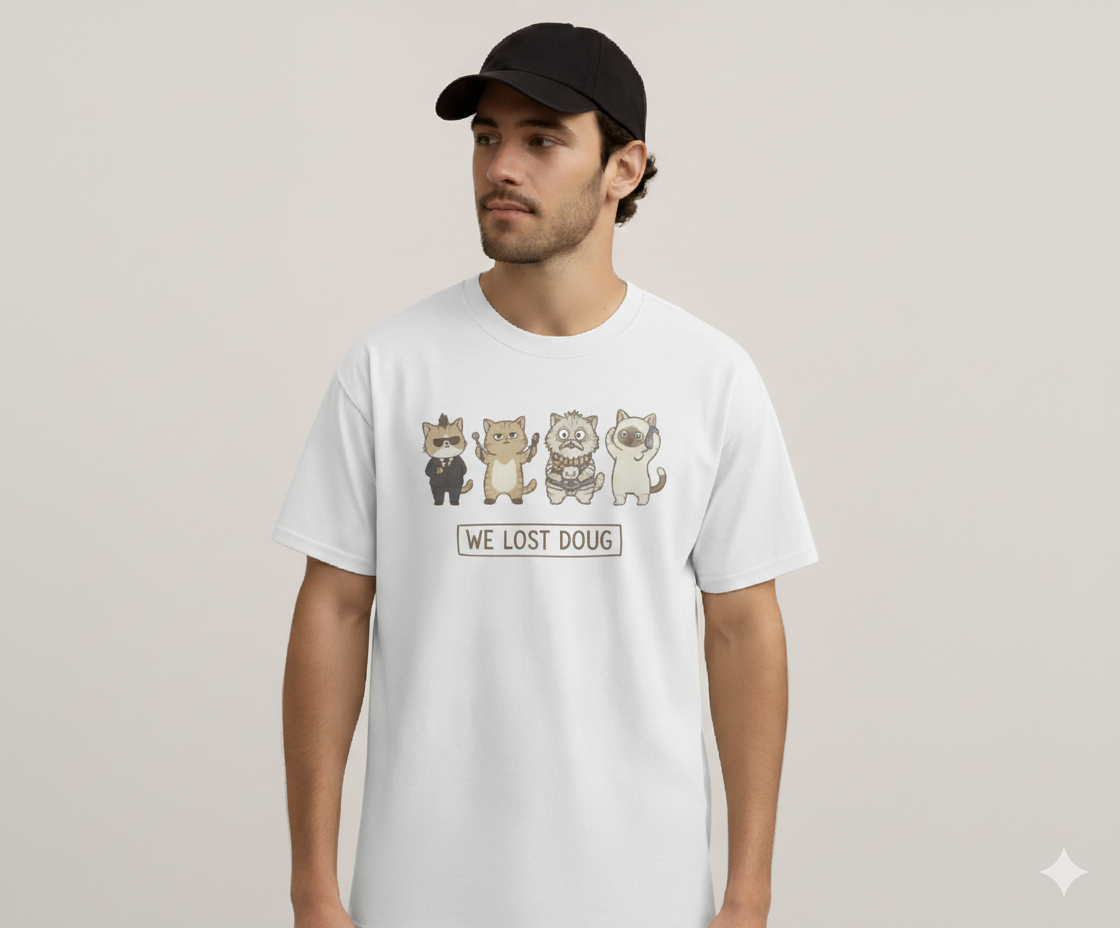 Oversized T-Shirt for Men | Funny Cat Meme Tee | Cartoon Cat Graphic Oversized Tee | 100% Cotton T-Shirt