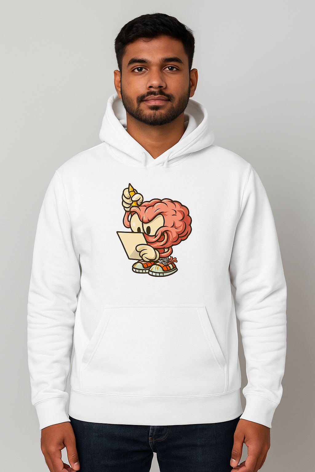 Casual Graphic Hoodie-Brain at Work Design