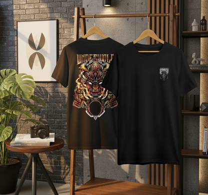 Unleavables Premium Samurai Soul x Underwolf Oversized T-Shirt | Anime Style | Edgy Streetwear |100% Combed Cotton